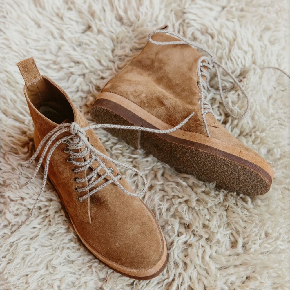 Jenni Kayne Tan Suede Lace-Up Boots